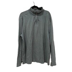 True Grit Quarter Zip Pullover Sweater‎ Mens Size Xl Gray/blue  Stretch Stitch